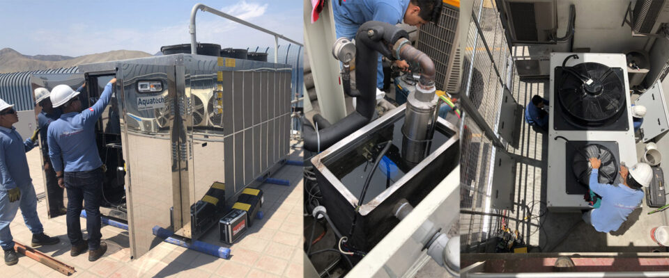 Técnico realizando trabajo sobre un sistema HVAC-R