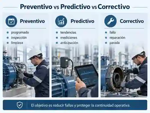 Comparación entre mantenimiento preventivo, predictivo y correctivo de chillers